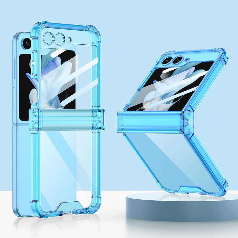 GKK For Samsung Galaxy Z Flip5 5G Phone Case Reinforced Corners TPU Cover with Tempered Glass Film GKK For Samsung Galaxy Z Flip5 5G Phone Case Reinforced Corners TPU Cover with Tempered Glass Film